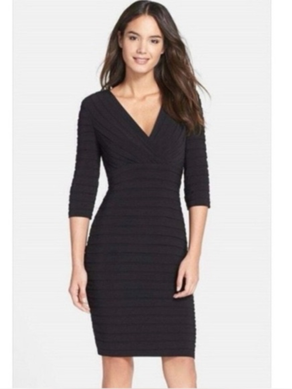 Adrianna Papell Black Dress N260-28